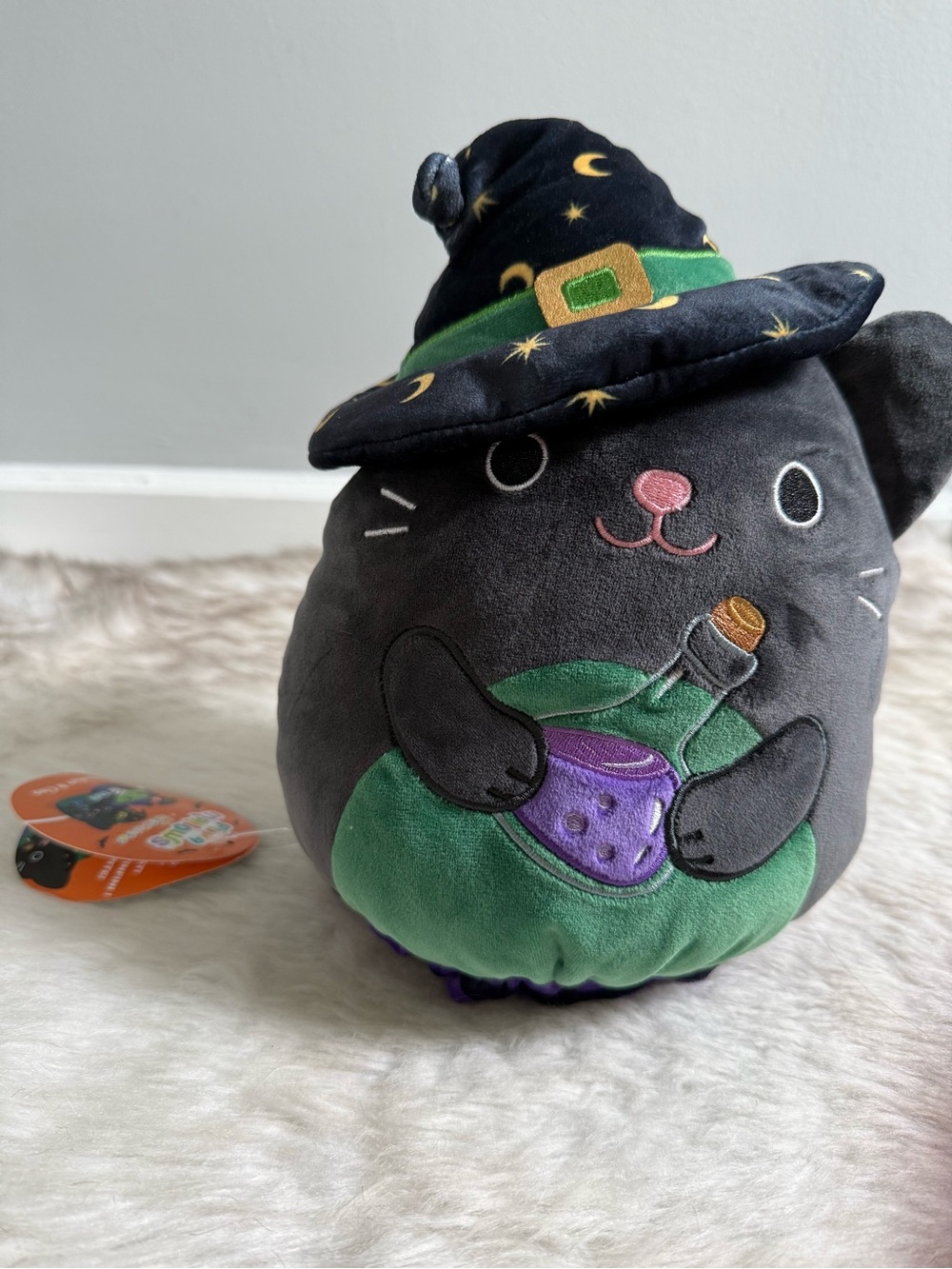 Halloween Witch and cat  Plush Squishmallow Style - Roslyn & Cleo